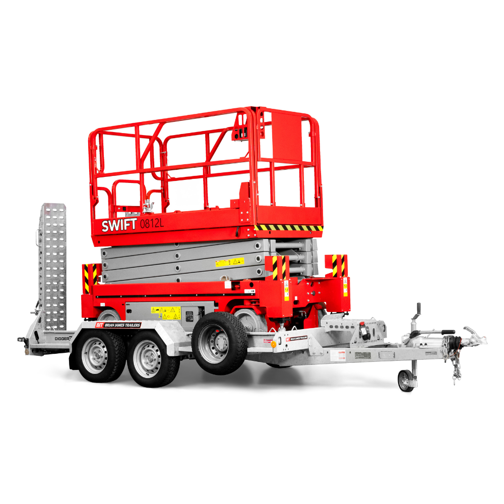 Swift 0812L 26ft Electric Scissor Lift + Brian James DP35 Trailer Package - Image 2