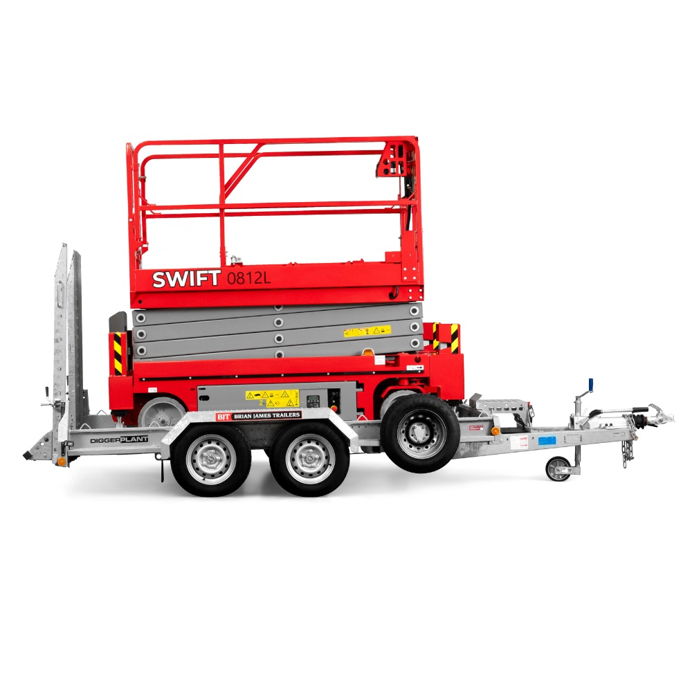 Swift 0812L 26ft Electric Scissor Lift + Brian James DP35 Trailer Package - Image 3