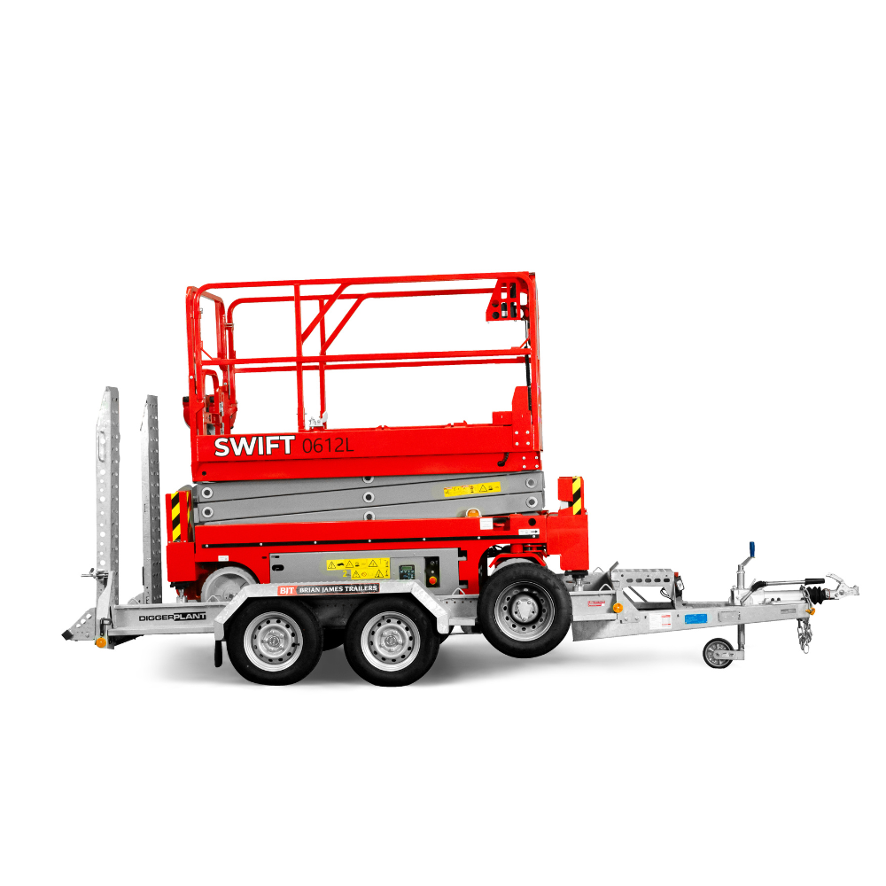 Swift 0612L 19ft Electric Scissor Lift + Brian James DP35 Trailer Package - Image 2