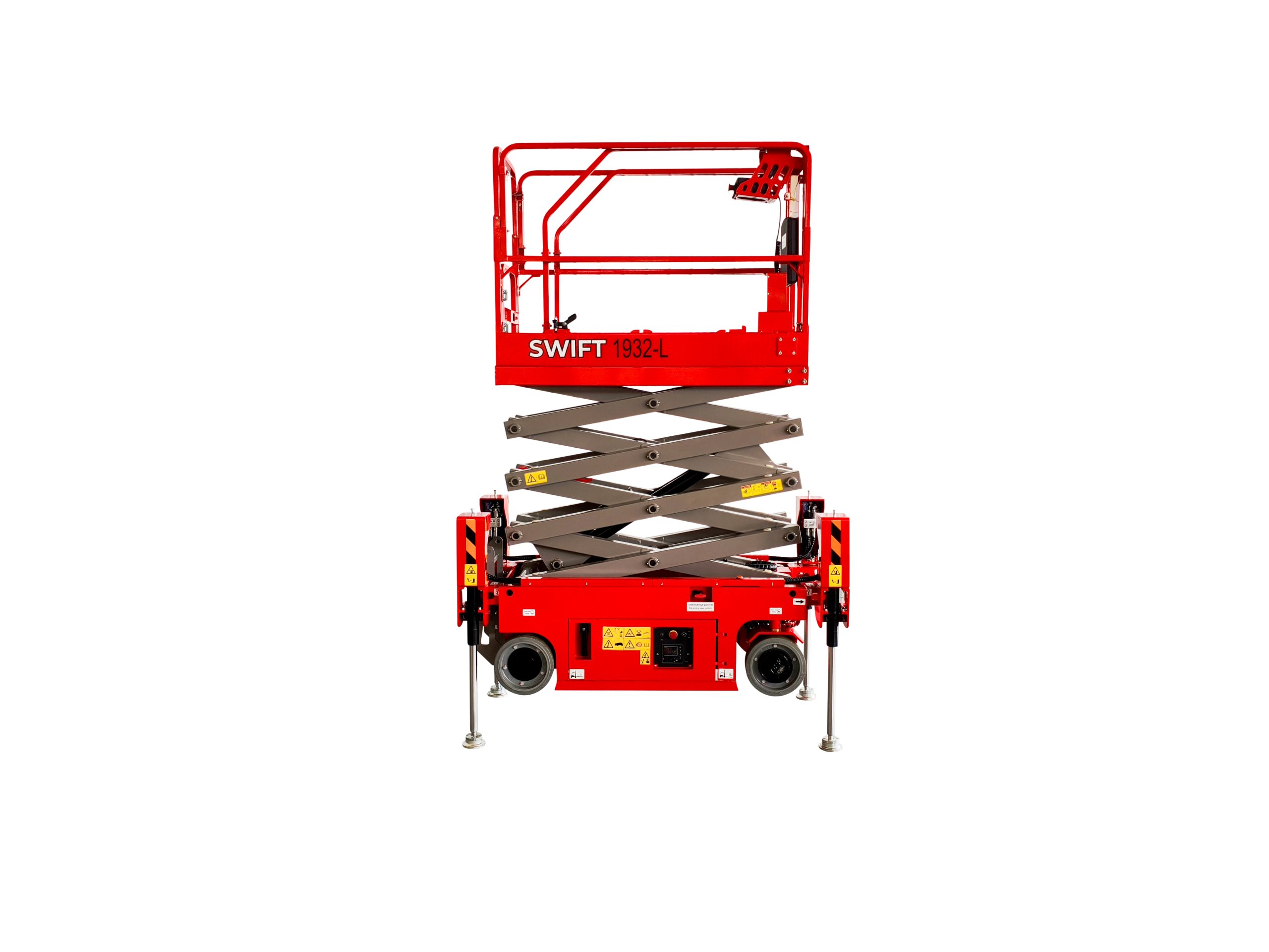 Swift 1932-L 19ft Wheeled Scissor Lift with Outriggers
