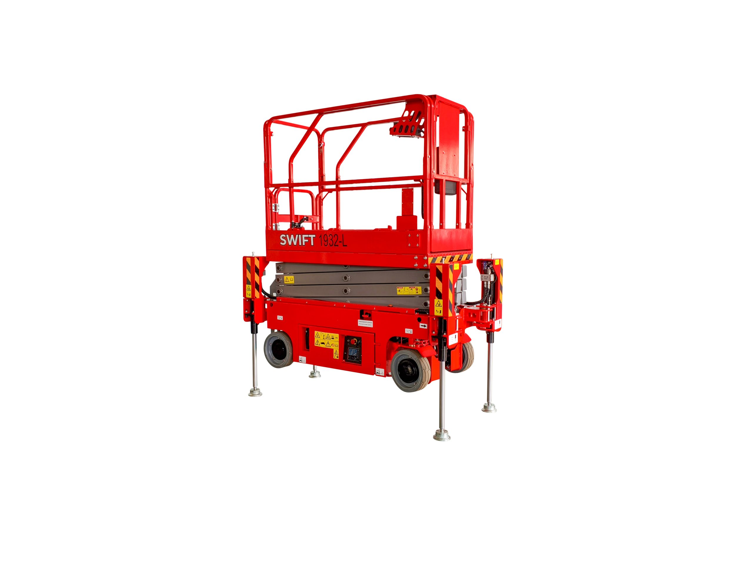 Swift 1932-L 19ft Wheeled Scissor Lift with Outriggers